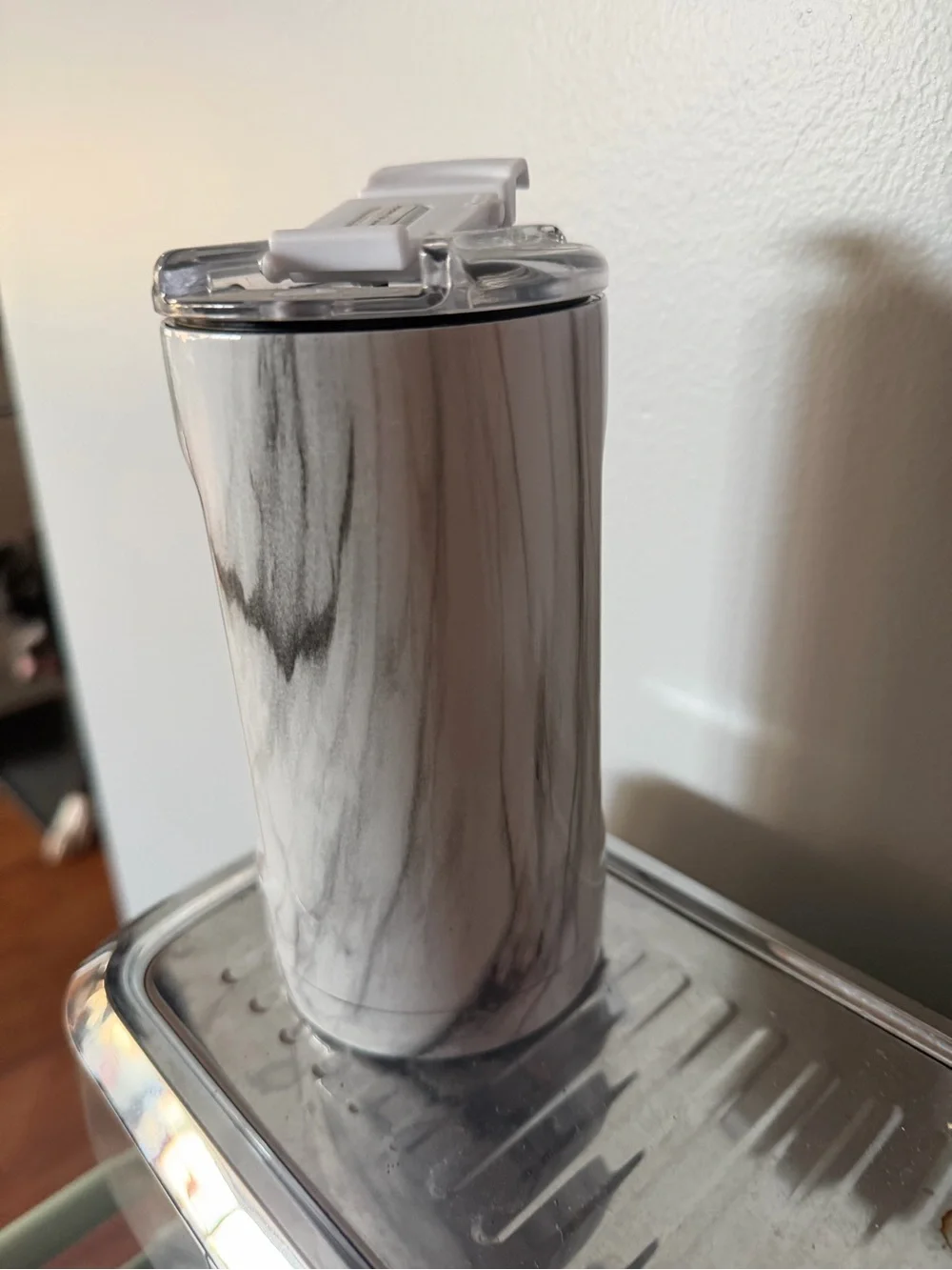 BrüMate Marble Travel Tumbler - White Gray